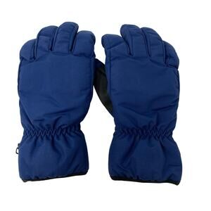 Lands End Insulated Winter Ski Gloves Womens Size Large Blue Black